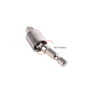 Custom 1/4in Impact Grade Socket Adapter Universal Joint Set Angle Extension Bar 360 Degree Rotary Torque Wrench Tools