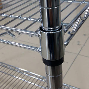 강철 선반 당 무게를 적재하는 800lbs 5 개의 층 NSF 지하철 사무실 크롬 끝에 있는 산업 저장 벽돌쌓기 철사 금속 선반설치 - Product Image 2