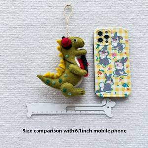 Feutre de laine fait à la main népalais petit <span class=keywords><strong>dinosaure</strong></span> tyrannosaure Rex pendentif porte-clés sac suspendu pour le soulagement du Stress - Product Image 2