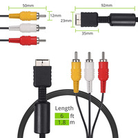 Câble AV pour PS3 PS2 PS1, Câble Audio Vidéo RCA Compatible avec PlayStation 1 2 3, Composite 3 RCA pour Téléviseur HD de 1,8M/6FT