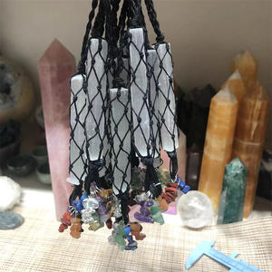 Pendentif tressé à la main en bandes de gypse naturel, porte-clés, boucle de sac, ornement suspendu pour <span class=keywords><strong>voiture</strong></span> en gravier, style transfrontalier Europe/Amérique - Product Image 3