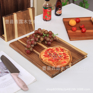 Acacia Wood Cutting Board <b>Set</b> 3 Piece With Base Thickened Double Sided Kitchen Chopping Block - Product Image 5