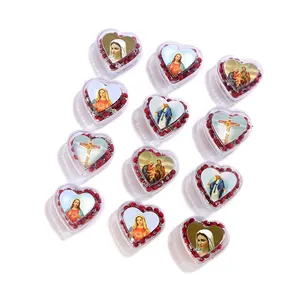 2024 Komi Vendita all'Ingrosso <span class=keywords><strong>Collana</strong></span> <span class=keywords><strong>Rosario</strong></span> con Perline Profumate in Legno Rosso Centro Maria e Ciondolo Croce Sacra Argentata - Product Image 2