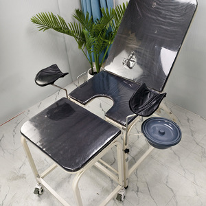 Table d'examen féminine en acier inoxydable 304 noir, chaise médicale avec dossier réglable pour usage clinique - Product Image 1