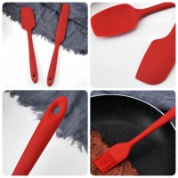 Spatule en caoutchouc de silicone - 6 pièces, antidérapante, résistante à la chaleur, antiadhésive, outils de cuisson, four, micro-ondes, sans danger pour la cuisine, ustensiles de cuisine