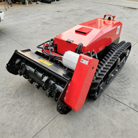 Tondeuse robotisée électrique industrielle sur chenilles, télécommandée, automotrice, à braquage zéro, tout-terrain, homologuée EPA pour l'exportation