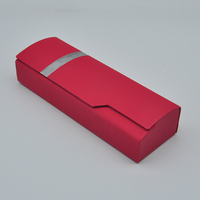 Étui à lunettes rigide décoré d'une bande métallique de luxe, boîte de rangement portable en cuir PU pour lunettes, logo personnalisé pour magasin d'optique