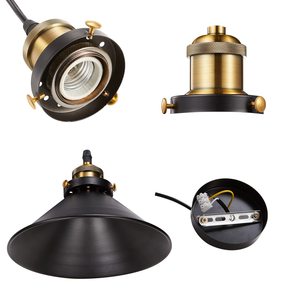 Nhà Hàng Treo Đèn Cafe Retro E27 E26 Kim Loại Màu Đen Loft Bar Trần Ánh Sáng Công Nghiệp Cổ Điển Mặt Dây Chuyền Ánh Sáng Lịch Thi Đấu - Product Image 6