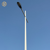 Poste de luz de calle solar de acero galvanizado para exteriores, poste de lámpara de 4m, 5m, 6m, 7m, 8m, 9m, 10m, 12m, brazo Individual Doble