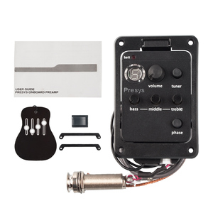 บอร์ดปรีแอมป์ <span class=keywords><strong>FM101</strong></span> 4 แบนด์ พร้อมปิ๊กอัพแบบ Piezo และจูนเนอร์ดิจิตอลสำหรับกีตาร์โปร่ง EQ - Product Image 1