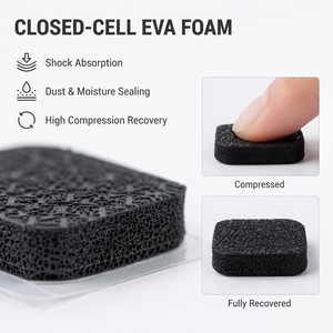 Coussin en mousse EVA découpé sur mesure, noir, coins arrondis, découpe <span class=keywords><strong>kiss</strong></span>-cut, pour le remplissage des espaces électroniques et l'absorption des chocs, OEM disponible - Product Image 3