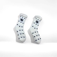 Calcetines Navideños con Forro de Sherpa y Diseño de Reno, de Primera Calidad, para Mujer