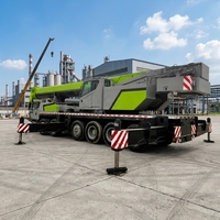 Grue de chantier d'occasion de 100 tonnes, équipement de levage hydraulique tout-terrain pour la construction de ponts et l'installation industrielle