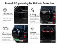 Penutup Ban Serep Pengaman dengan Lubang Kamera dan Lampu LED untuk Kendaraan SUV, Pelindung Roda Anti Maling dengan Sistem Penguncian Aman