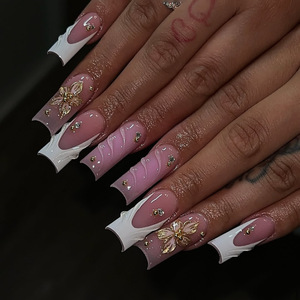 <span class=keywords><strong>Uñas</strong></span> <span class=keywords><strong>postizas</strong></span> cuadradas largas de encaje francés, <span class=keywords><strong>las</strong></span> más vendidas, arte de <span class=keywords><strong>uñas</strong></span> de gel francés, novedad, diseño 3D de flor y cruz, tendencia en <span class=keywords><strong>uñas</strong></span> <span class=keywords><strong>postizas</strong></span>. - Product Image 1