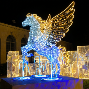 3D LED Horse Sculpture Motif Lights for <b>Holiday</b> Decorative <b>Lighting</b> - Product Image 1