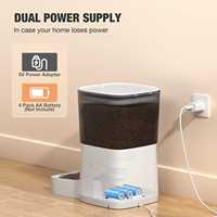 Distributeur de nourriture pour animaux de compagnie portable et élégant avec écran LCD 3L, rechargeable, prend en charge l'enregistrement et la programmation de l'alimentation, contrôle intelligent via application, fabriqué en matériau ABS