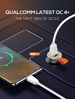 LDNIO C509Q Chargeur de voiture à charge rapide USB-C électrique mobile PD QC4 + Mini chargeur de batterie de voiture électrique rapide avec câble de données micro