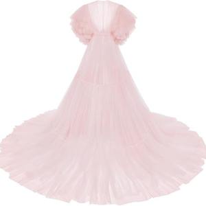 Super <span class=keywords><strong>Fairy</strong></span> Sweet Enceintes Maman Longueur Sol Anti-Statique Cristal Longue Robe Bouffante Rose avec Queue pour Studio Photo Shoot Props - Product Image 5