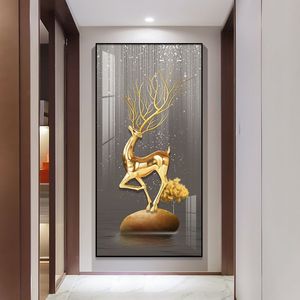 Kustom modern abstrak lukisan seni dinding kristal porselen bingkai karya seni untuk ruang tamu hotel kantor latar belakang dinding - Product Image 5