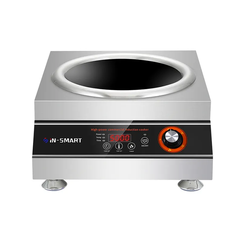 Kompor induksi komersial 5000w wok, kompor tanam untuk restoran hob 2200w cekung daya besar 3500w