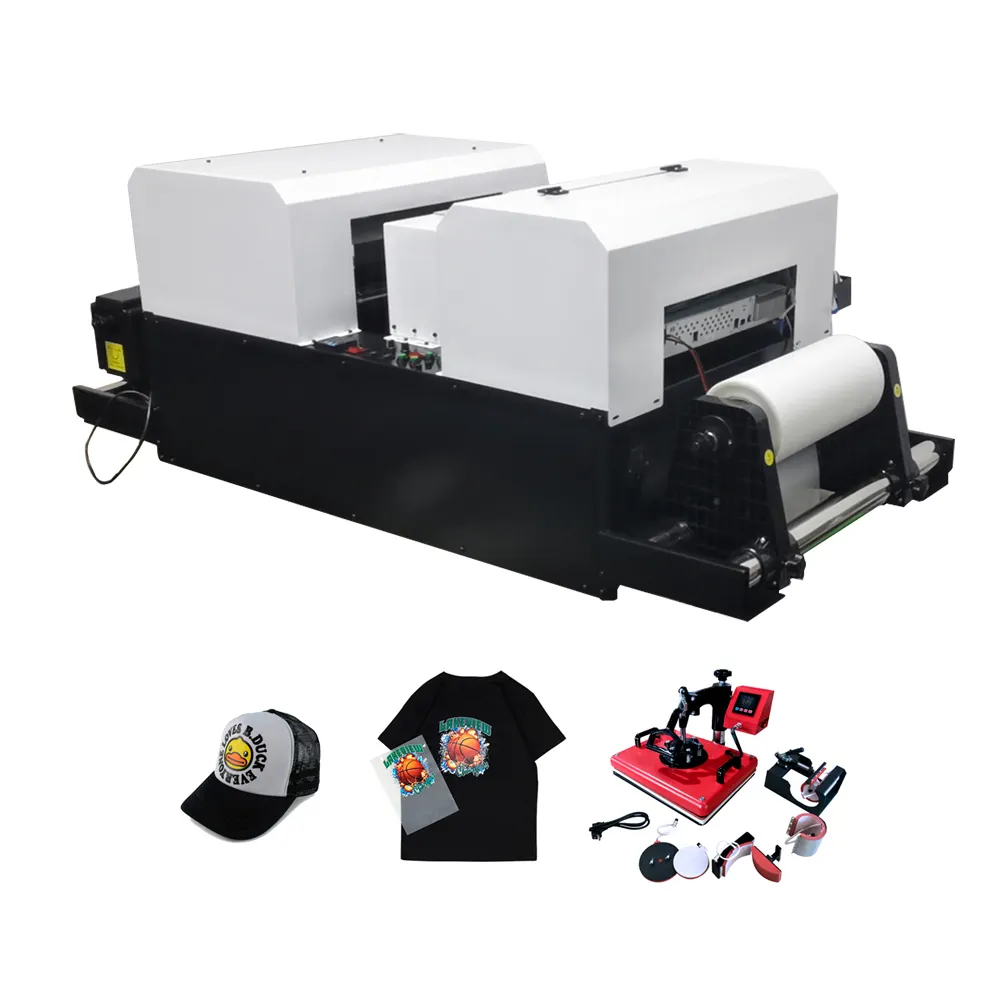 Digital T Shirt Textile Printing Machine A3 A4 Heat Pet Film DTF Printer With Double 4720 i3200 Print Heads White Ink Printer