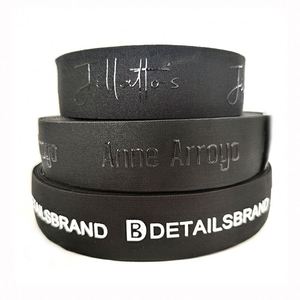 Thick Black Custom Print Woven Silicone Gripper <b>Elastic</b> Rubber Bands Tape Waistband - Product Image 2