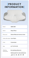 Oreiller ergonomique orthopédique en mousse à mémoire de forme à rebond lent, avec contour papillon moderne, soutien cervical et housse en tissu rafraîchissant