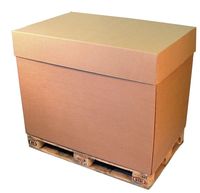 Caja de Cartón Móvil Reciclable, Resistente a Impactos, para Transporte de Artículos de Precisión, Cubierta de Cinta Corrugada Rígida, Contenedor Móvil
