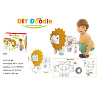 Hot Sale 3D DIY Puzzle Spielzeug Karton Lion Doodle Malerei mit Musik