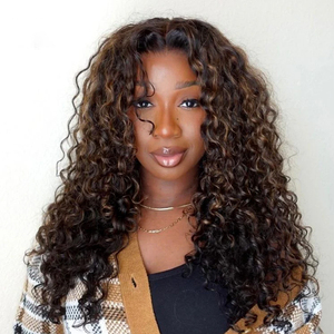 4/27 #   Parrucche senza colla con capelli umani effetto onda, taglio professionale a strati, parrucca frontale in pizzo, versatilità massima con parte libera - Product Image 1