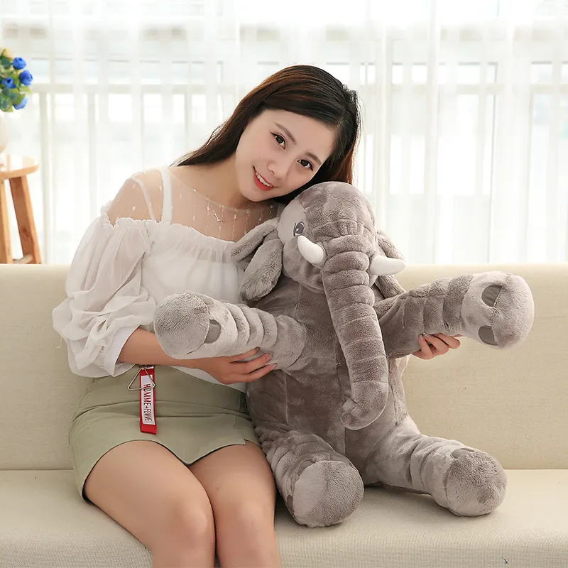 Custom 40/60/80cm Popular Stuffed Animal Kid Plushies Elephant Soft Jumbo Plush Pillow Gift Toy For Children