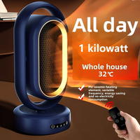 Nouveau ventilateur chauffant PTC oscillant avec télécommande, portable, économe en énergie, 1000-1500W, sécurité anti-renversement, pour usage domestique et professionnel, 30m
