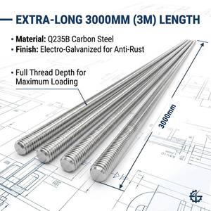 <span class=keywords><strong>Tige</strong></span> <span class=keywords><strong>filetée</strong></span> entièrement galvanisée à droite en acier au carbone Q235B M12 de Zhejiang Saicheng pour suspension de <span class=keywords><strong>plafond</strong></span> de support solaire - Product Image 6