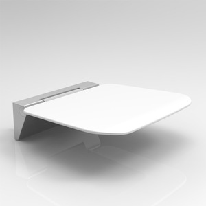 Heart-shaped Bath Pillow Wall Mounted Aluminum Alloy <b>Folding</b> <b>Shower</b> <b>Stool</b> 36.5x36.5x6.2cm Non Slip Space Saving - Product Image 1