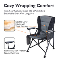 Chaises pliantes chauffantes d'extérieur de haute qualité OEM, chaise de pêche pliable avec fauteuil chauffant, chaise de camping chauffante