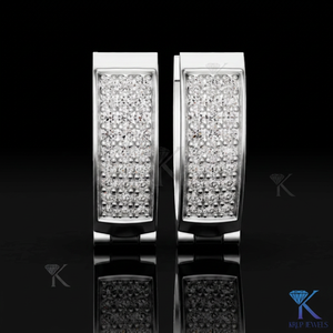 KRUP JEWELS ต่างหูเพชรทรงบริลเลียนต์สี E ทองคำขาว เพชรเพาะเลี้ยงในห้องปฏิบัติการ สำหรับผู้หญิง สวมใส่ได้ทุกวัน คลาสสิก เหมาะสำหรับงานแต่งงานและงานหมั้น - Product Image 2