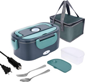 Boîte à lunch portable pliable à double niveau en acier inoxydable de 1,5 L, chauffable, pour adultes, voiture, camion, voyage - Product Image 1