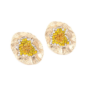 <span class=keywords><strong>ZA</strong></span>-pendientes redondos de oro de 18k para mujer, aretes de tuerca de piedra drusa, Irregular, exagerados, novedad de 2023 - Product Image 4