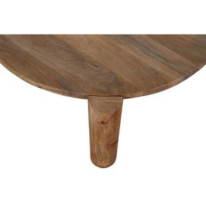 Mesa de Centro Redonda Nórdica de Madera de Mango Sólida, Hecha a Mano, Ecológica, Moderna, Diseño Escandinavo Harmony - Product Image 3
