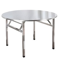 Moderne Hotelmöbel Klappbarer Runder Esstisch Outdoor-Grill-Bankett-Tisch Mietbarer Edelstahl-Esstisch für Zuhause