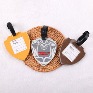 شعار مخصص فاخر شكل درع أصفر بني رمادي علامة أمتعة المطار بالجملة علامات الأمتعة الجوية - Product Image 4