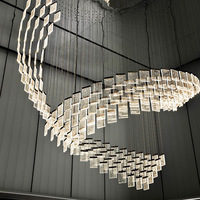 Lustre en cristal de luxe nordique personnalisé, grand luminaire suspendu doré pour villa, hôtel, salon et éclairage d'escalier