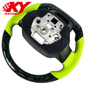 Volante deportivo personalizado de fibra de carbono forjado verde estilo carreras para Ford F-150 F150 Raptor R Ranger F250 F350 2021-2026 - Product Image 3