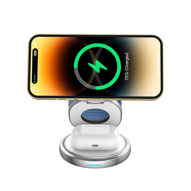 3 in 1 Magnetic Wireless 15W Fast Charging Dock Station Suitable for iPhone 15 14 13 12 Airpods IWatch 8 7 Quick Charging Stand