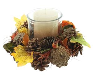 Décorations de Noël faites à la main par une usine BSCI, décorations de table en forme de cône de pin, porte-bougie en verre pour bougie chauffe-plat, porte-bougie de Noël personnalisé - Product Image 5