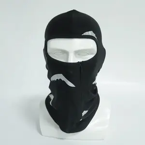 Breathable Fashion Custom Reflective Printing Zipper Skull Balaclava