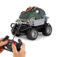Voiture RC miniature tout-terrain 4CH 1:24, modèle dinosaure, avec lumières brillantes et chargeur
