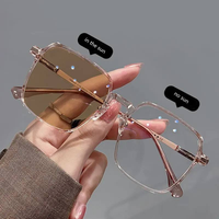 Promotion Lunettes Optiques Unisexe Populaires à Monture Complète Carrée Grande Taille, Anti-Lumière Bleue, Myopie, Couleur Unie, Photochromiques, Tendance et Abordables