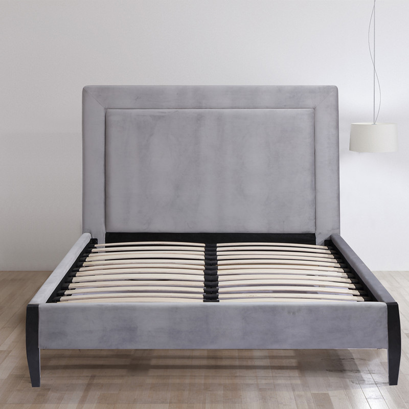 Modern style bedroom furniture leather bed frame with storage with metal legs